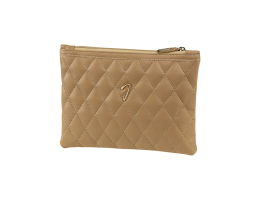 Beige Quilted Pouch 18 × 12