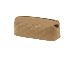 Beige Quilted Pouch 20 × 9 × 6